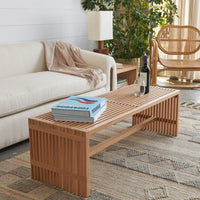 Slatted Wood Bench