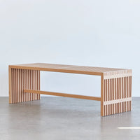 Slatted Wood Bench