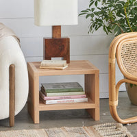 Slatted Wood Side Table