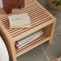 Slatted Wood Side Table