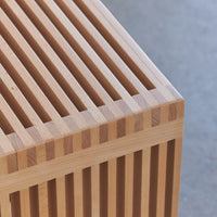 Slatted Wood Side Table